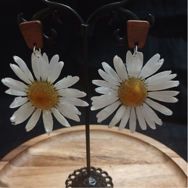 Boucles d'oreilles marguerites