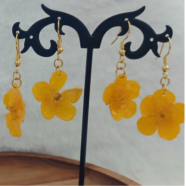 Boucles d'oreilles en bouton d'or
