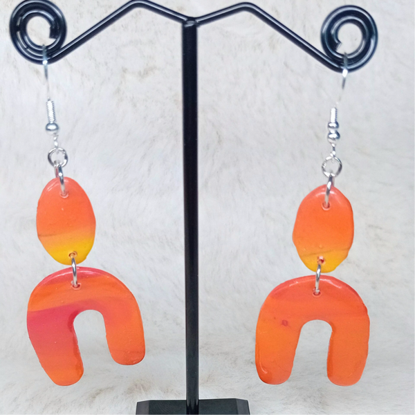 boucles d'oreilles en pâte polymère