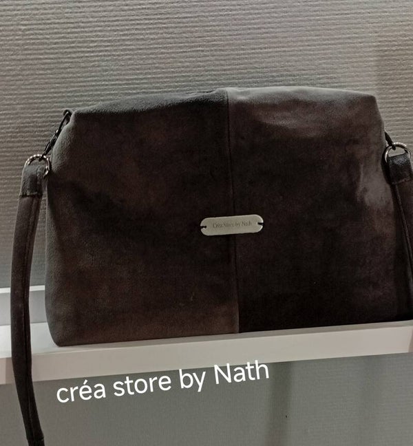 Sac à bandoulière velours unis gris
