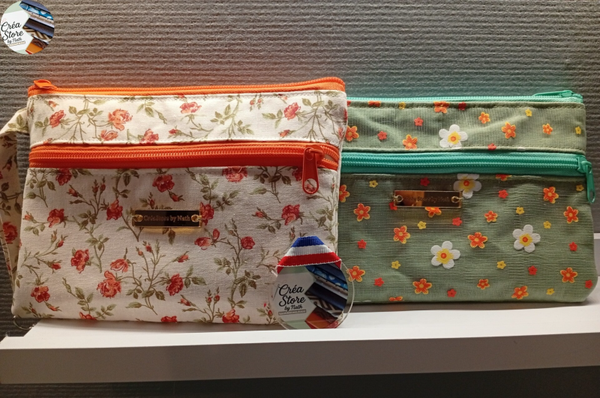 Pochettes plates double compartiment – Fleuries et pratiques