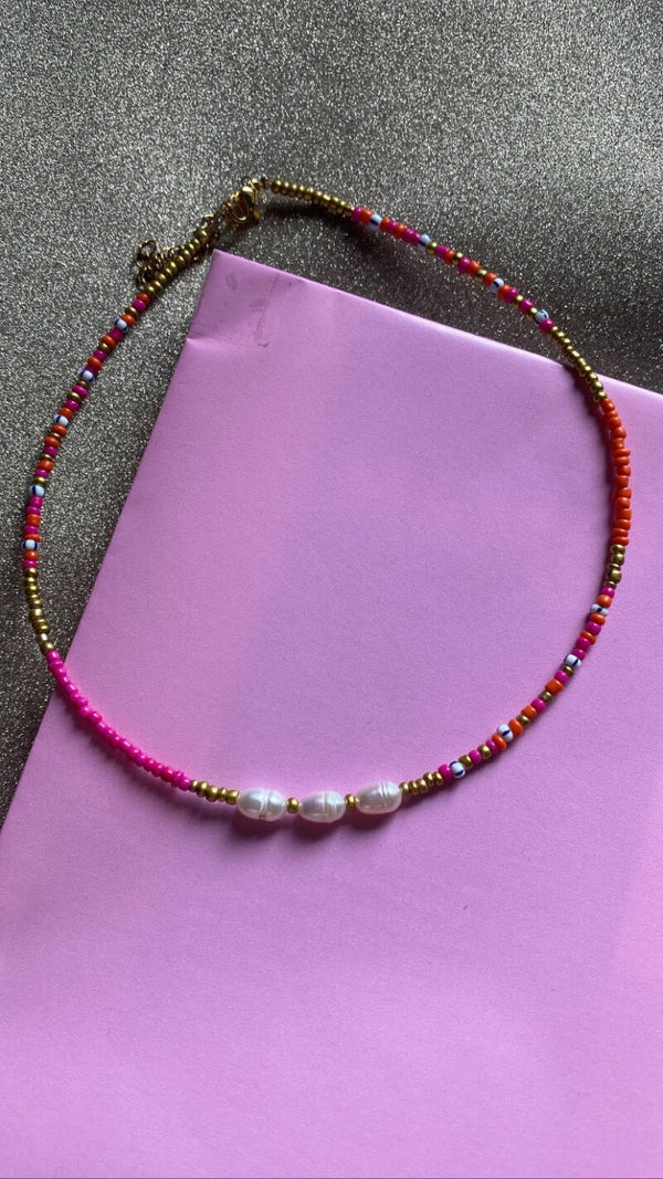 ★ PINK PEARLS, necklace