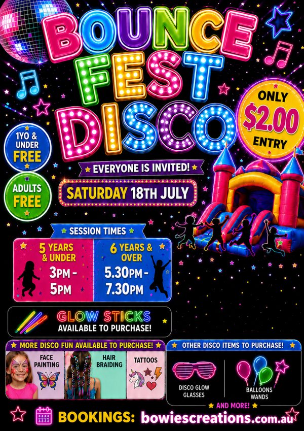 kids Disco 6yo & over 5.30pm - 7.30pm