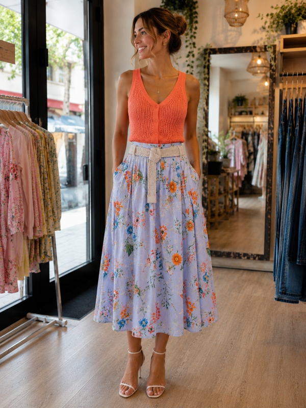 Rok: Flower Blauw
