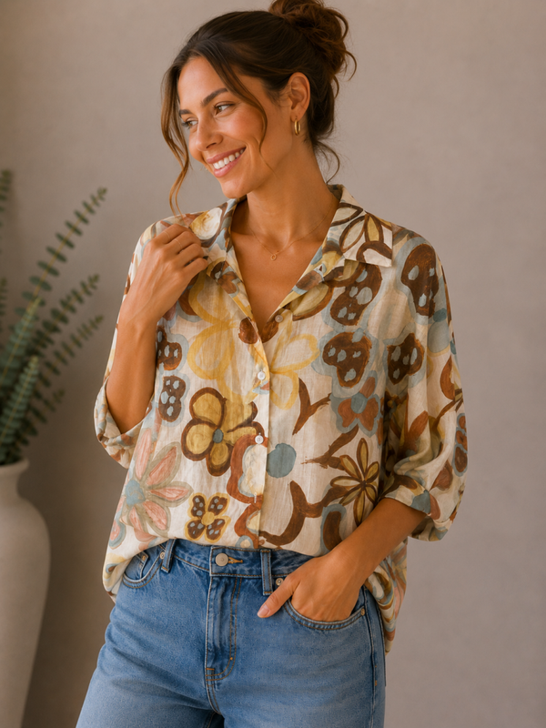 Blouse: Retro Geel