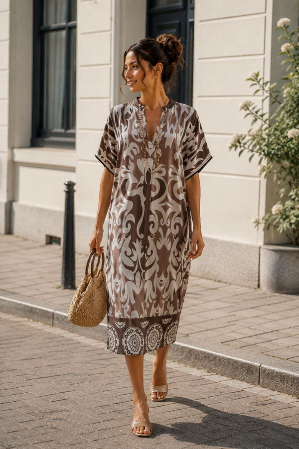 Jurk: Boho Taupe