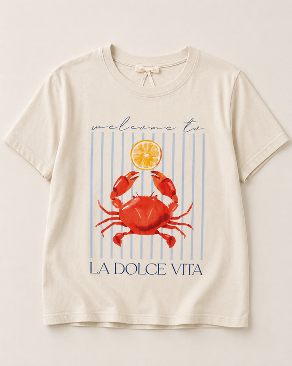 T-shirt: La Dolce Vita Ecru