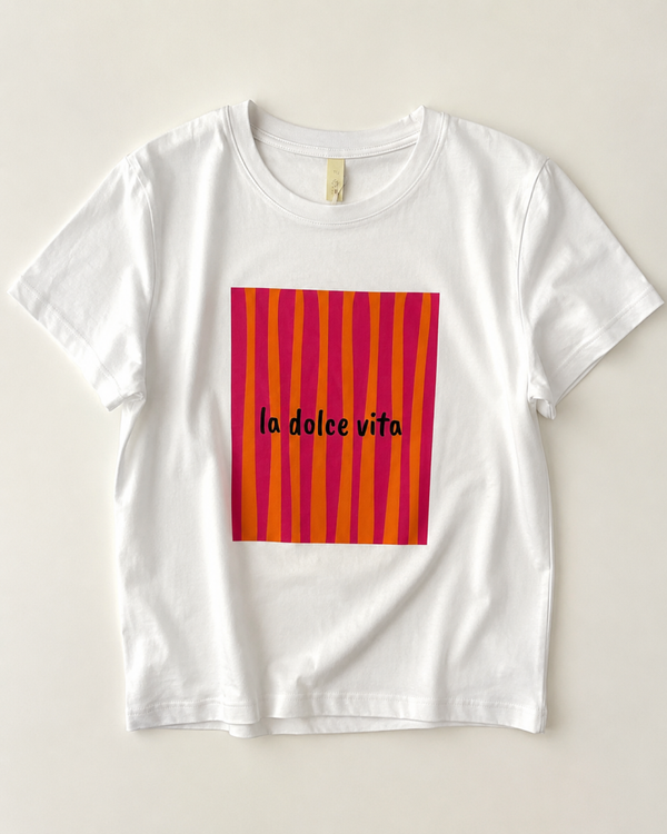 T-shirt: La Dolce Vita Roze