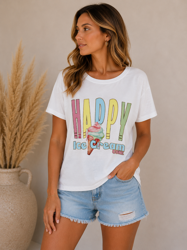 T-shirt: Happy Ice Cream-cone