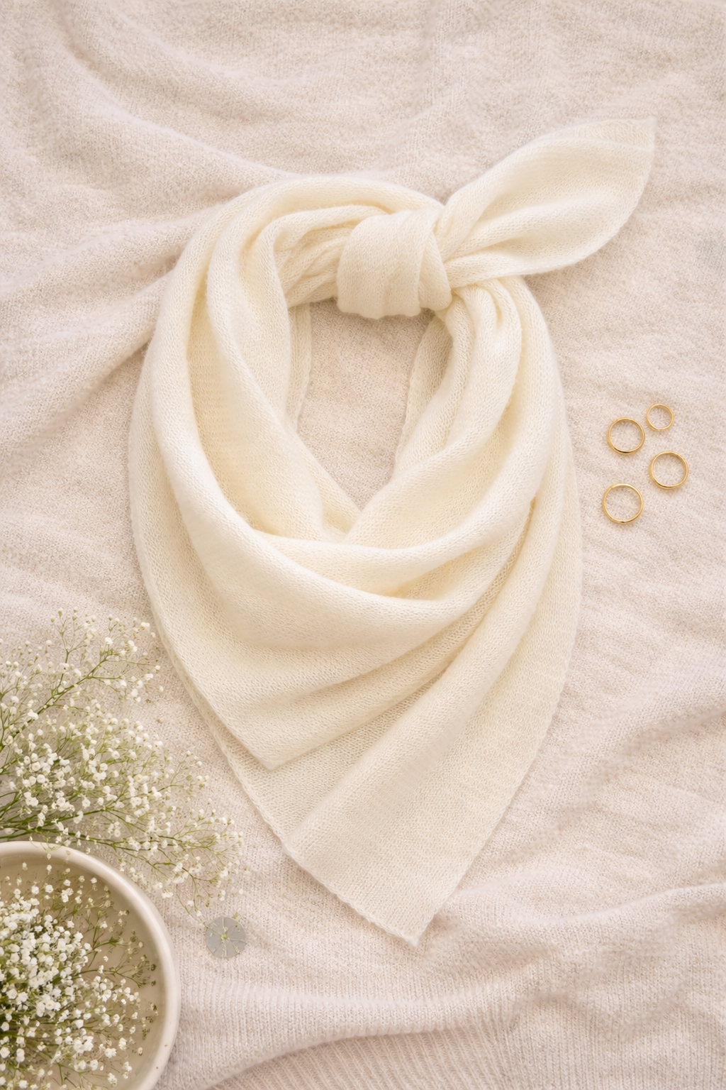 Sjaal: Cashmere Gebroken Wit