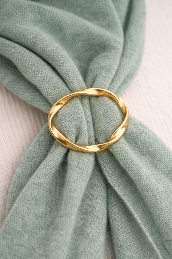 Accessoire: Sjaal en kledingring Goud