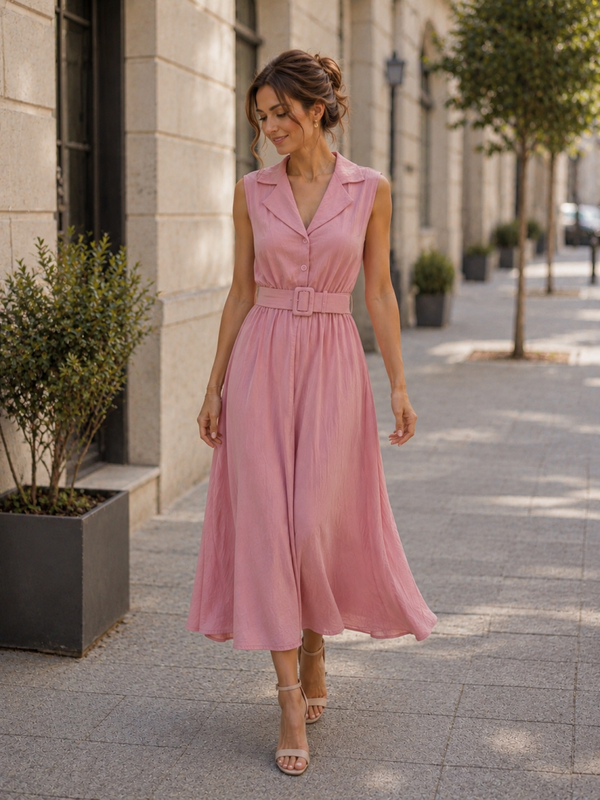 Jurk: Belle Maxi Roze