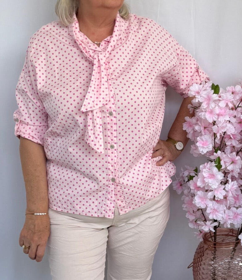 Blouse: Dots Roze