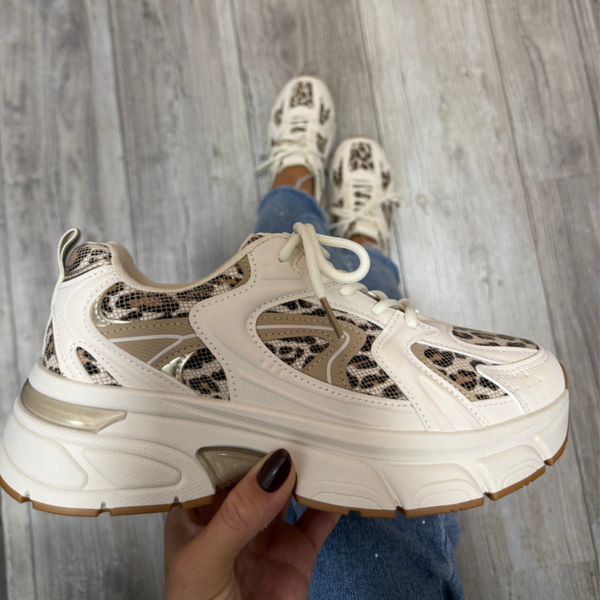 Schoenen: Sneaker Leopard Beige - Stapelkorting