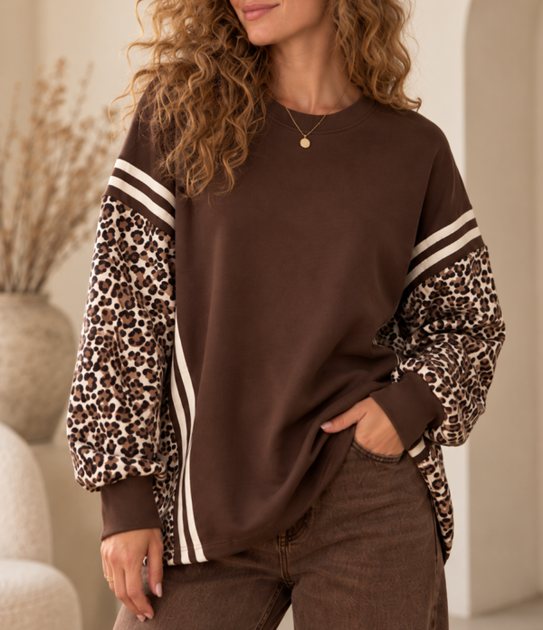 Sweater: panter bruin