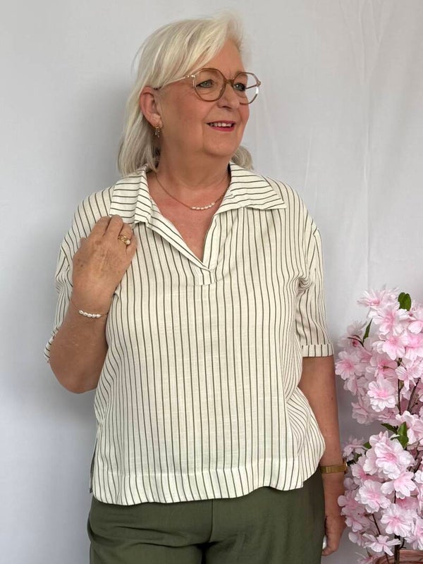 Blouse: Streep Groen