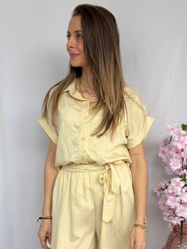 Blouse: Streep Geel