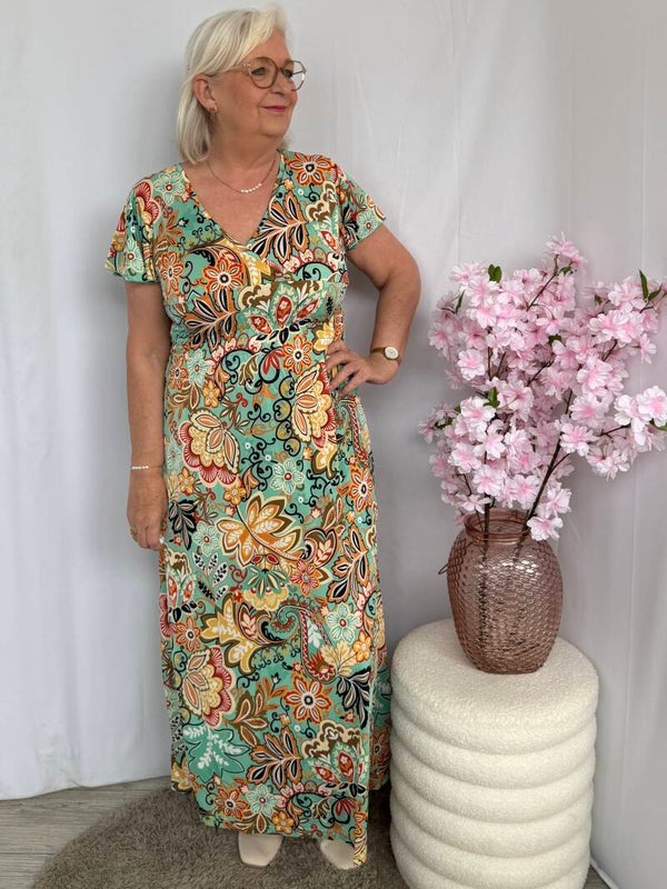 Jurk: Maxi Tropisch Mint