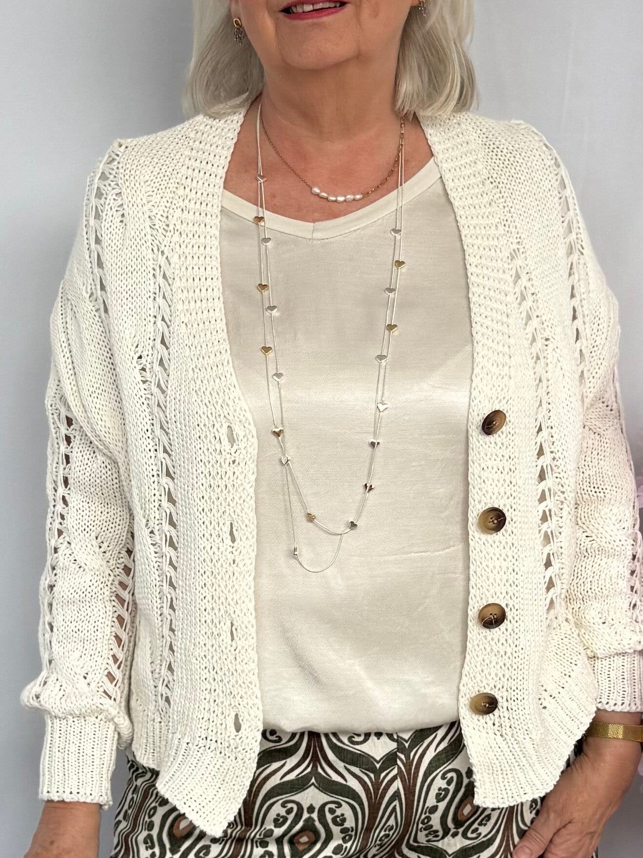 Vest: Ajour Ecru