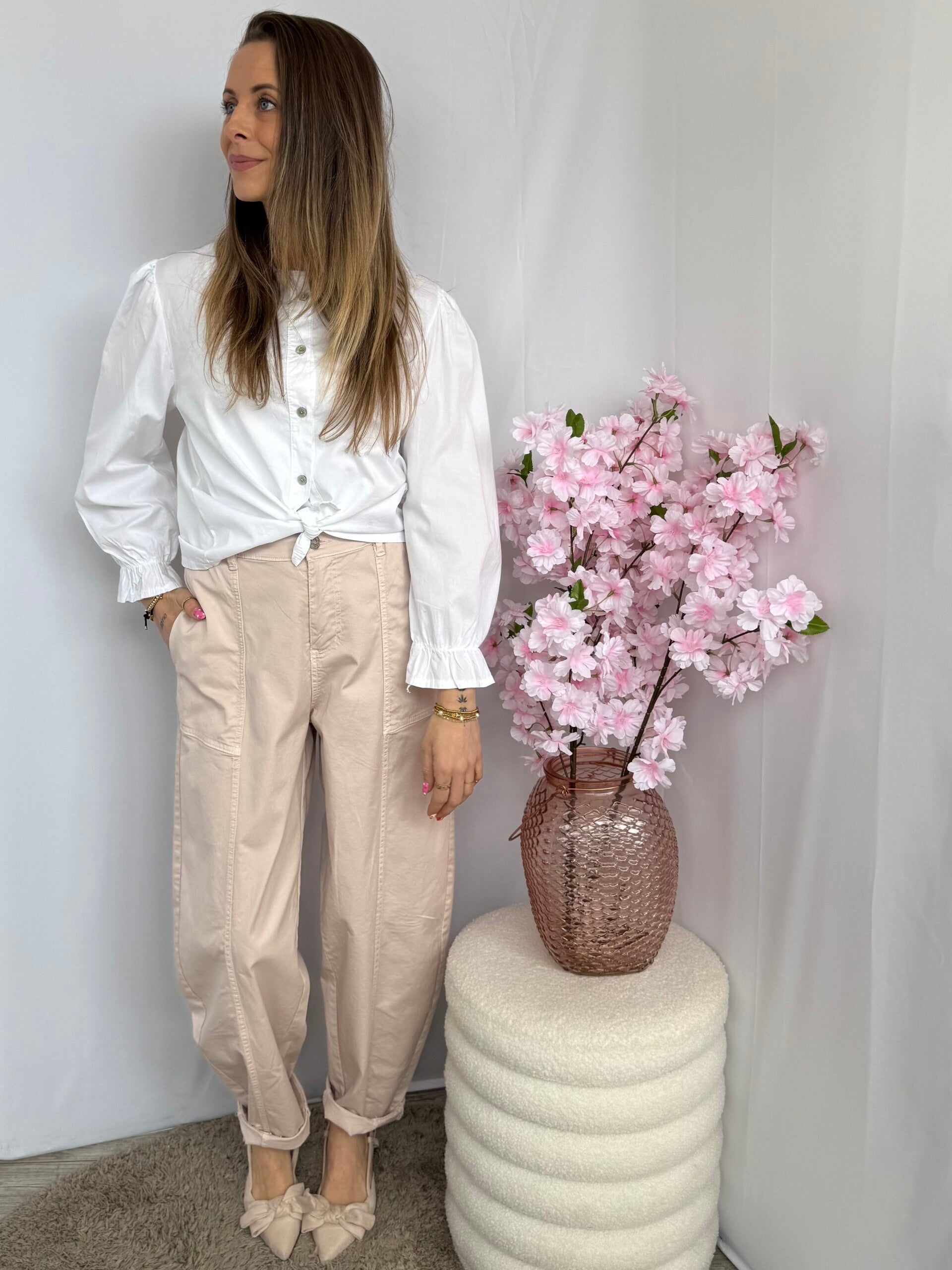 Broek: Barrel Licht Roze