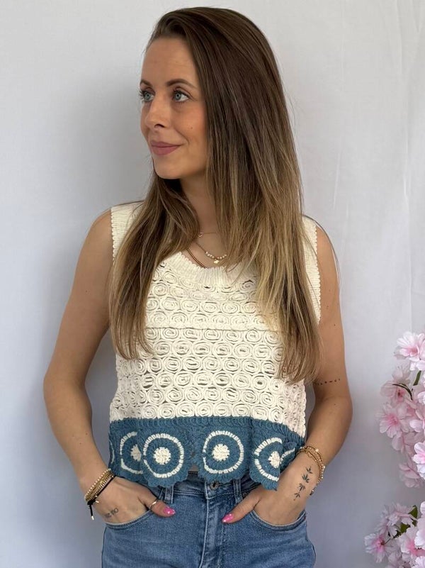Top: Ajour Blauw