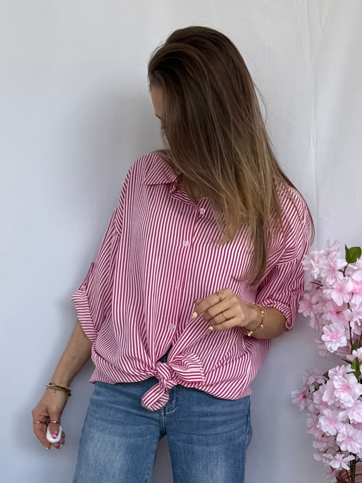 Blouse: Streep Fuchsia