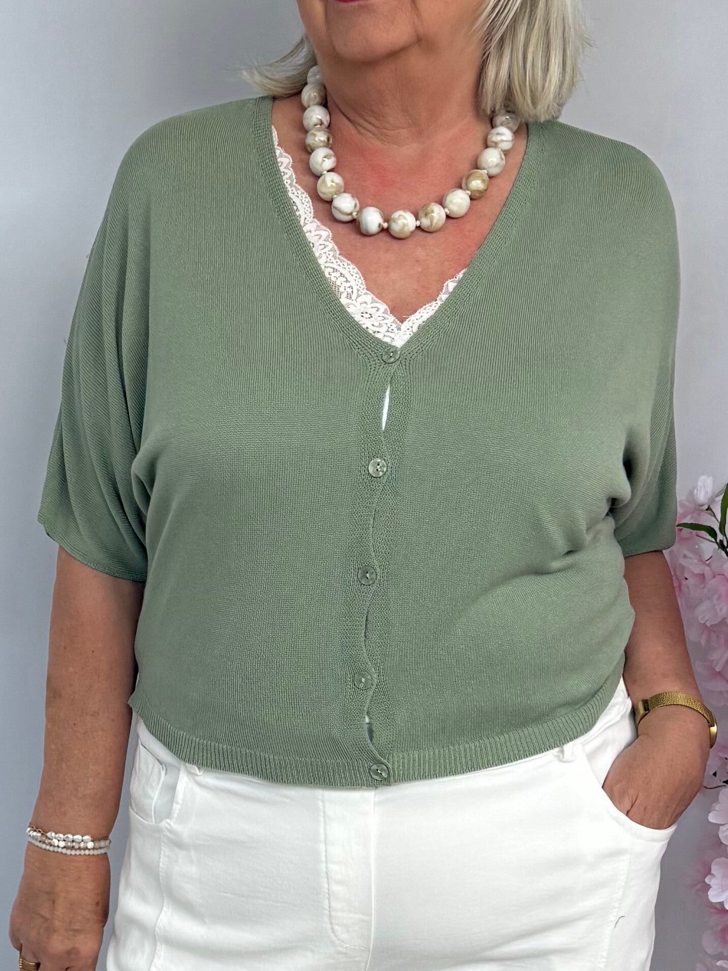 Vest knoopjes Groen
