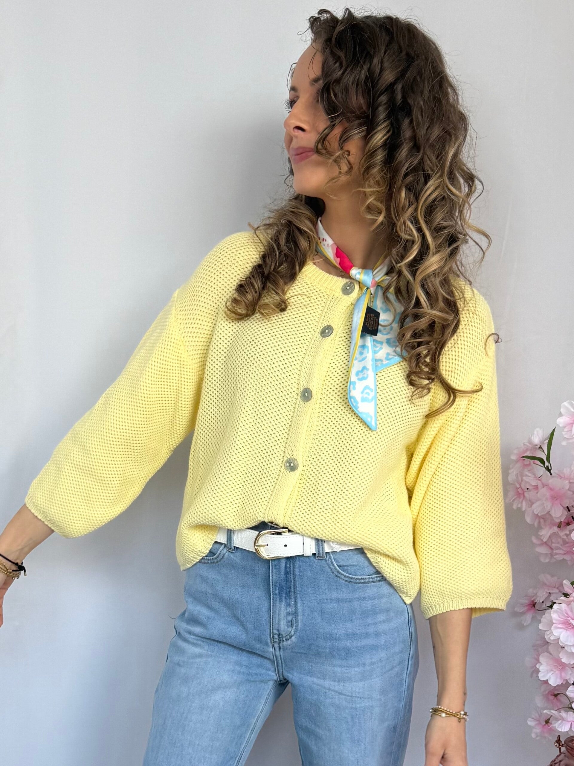 Vest: Mila Knit Geel