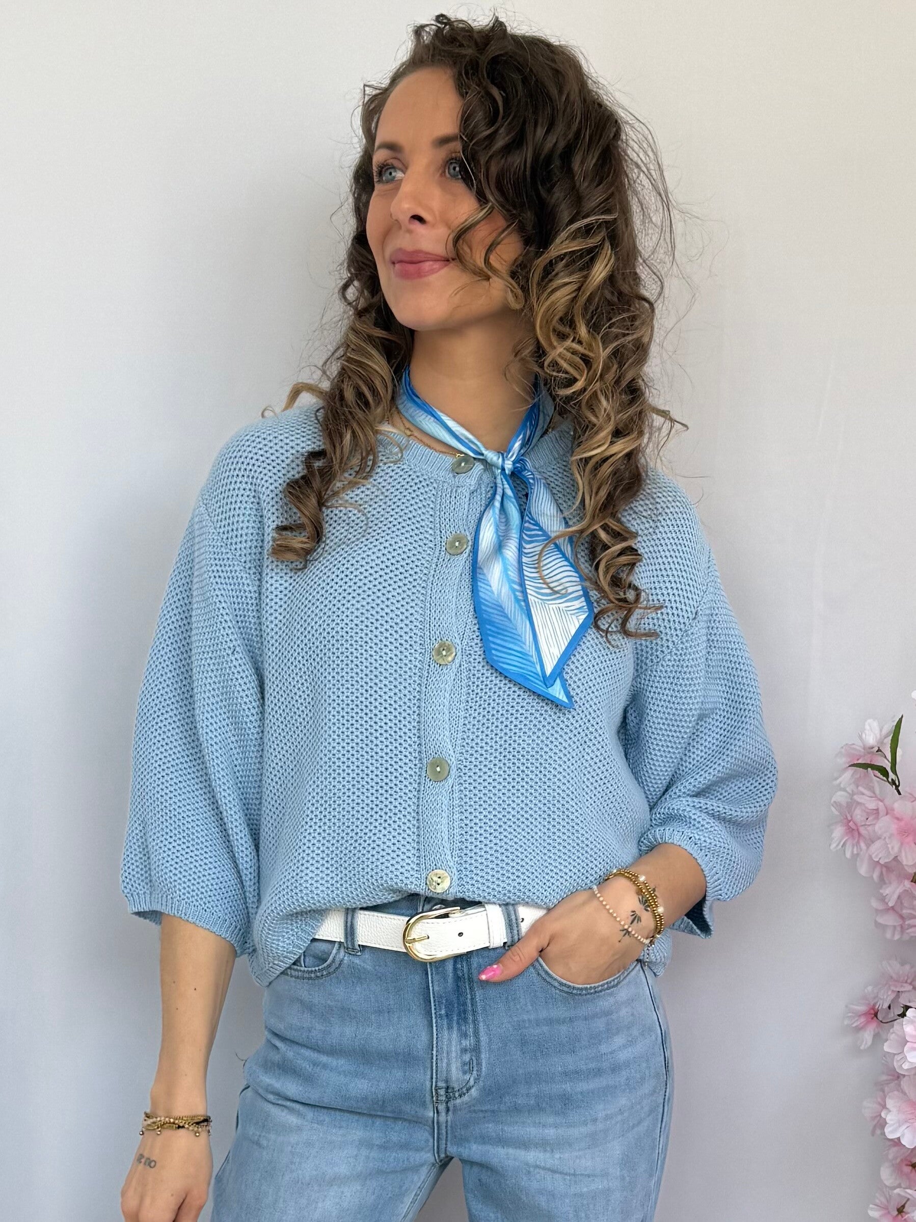 Vest: Mila Knit Lichtblauw