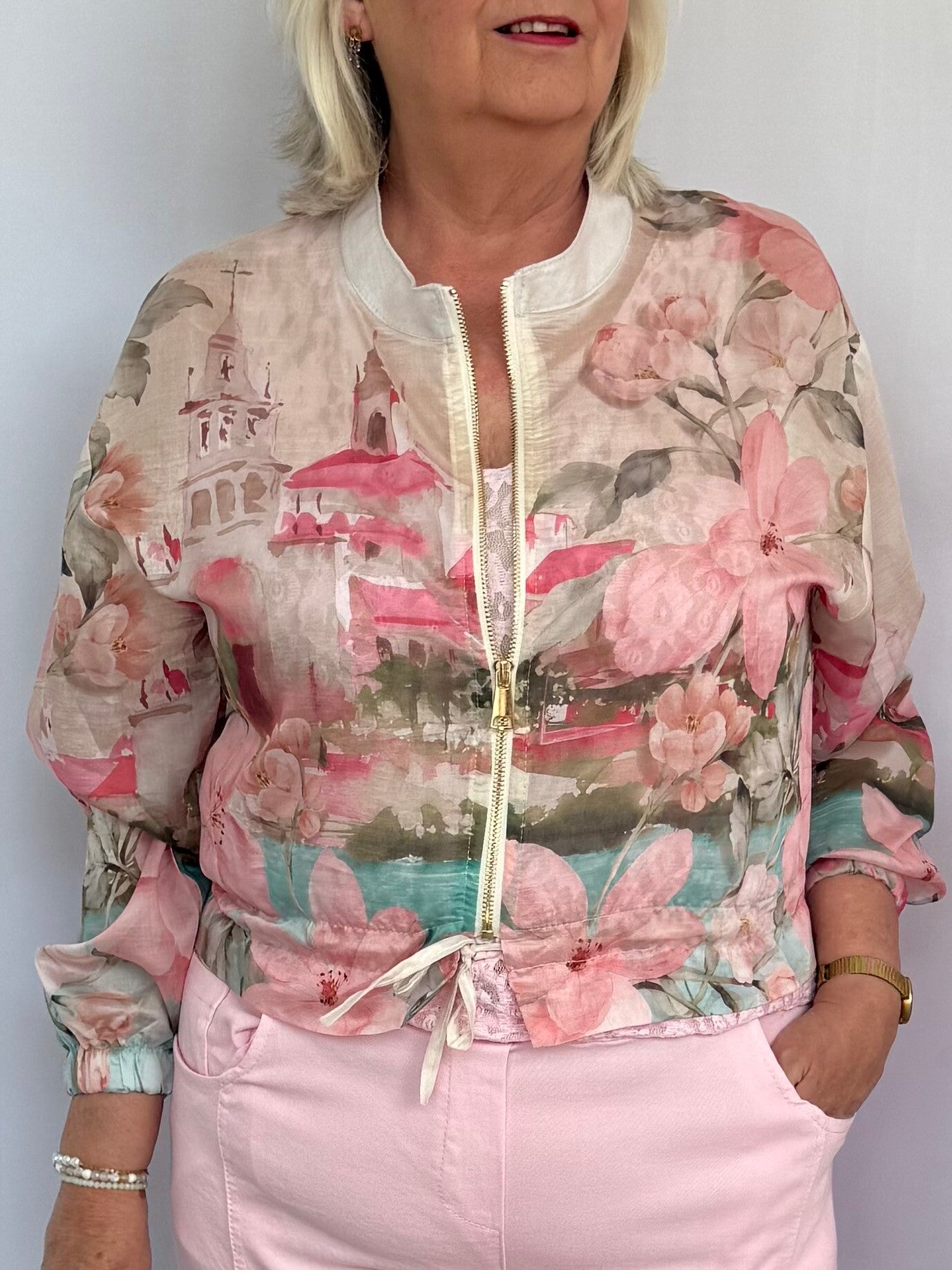 Vest: Bomber Jacket Blossom Chic