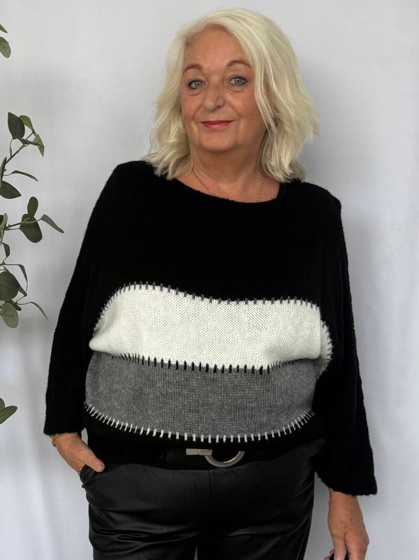 Trui Colorblock Grijs