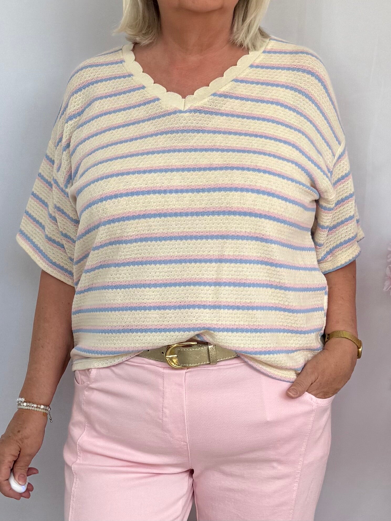 T-shirt Stripe Blauw