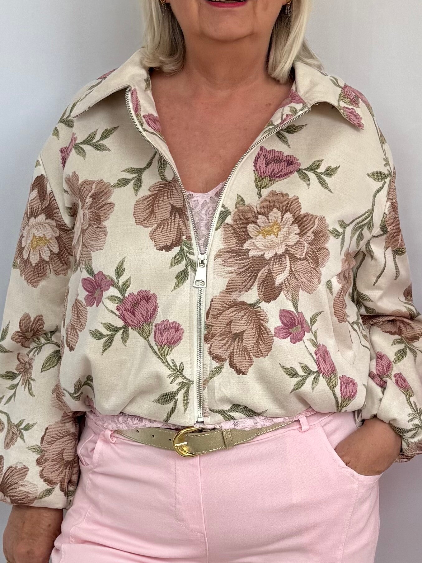 Jas: Bloom Beige/Roze