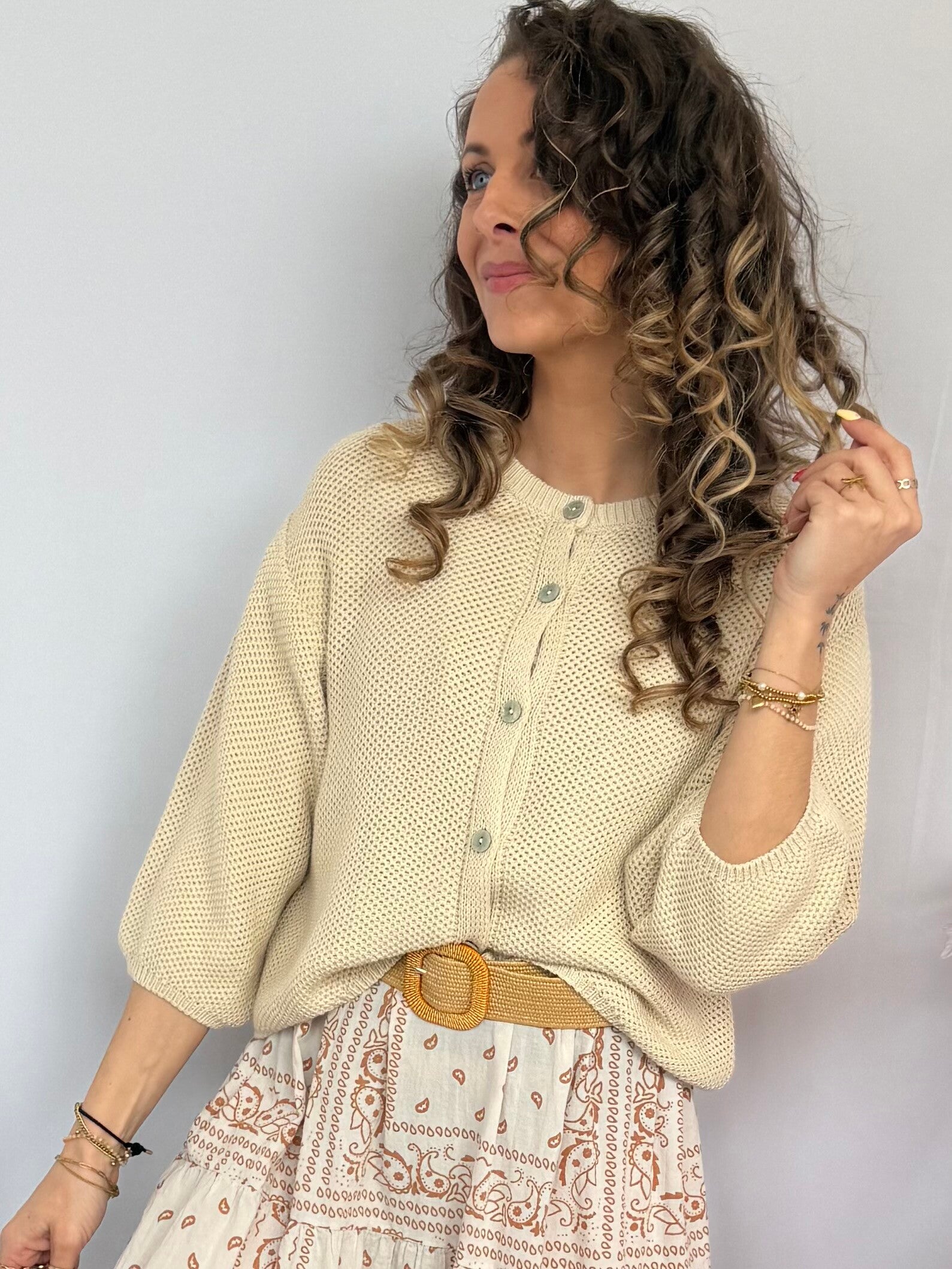 Vest: Mila Knit Beige