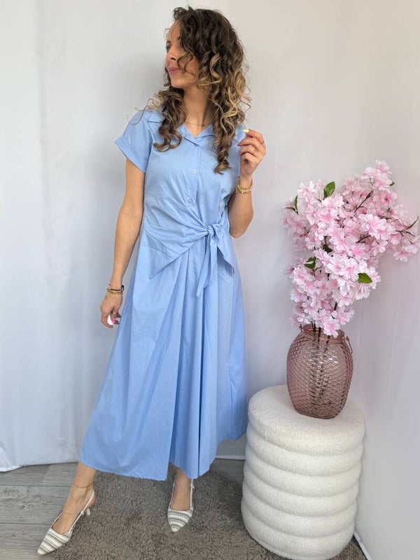 Jurk: Sky Knot Blauw