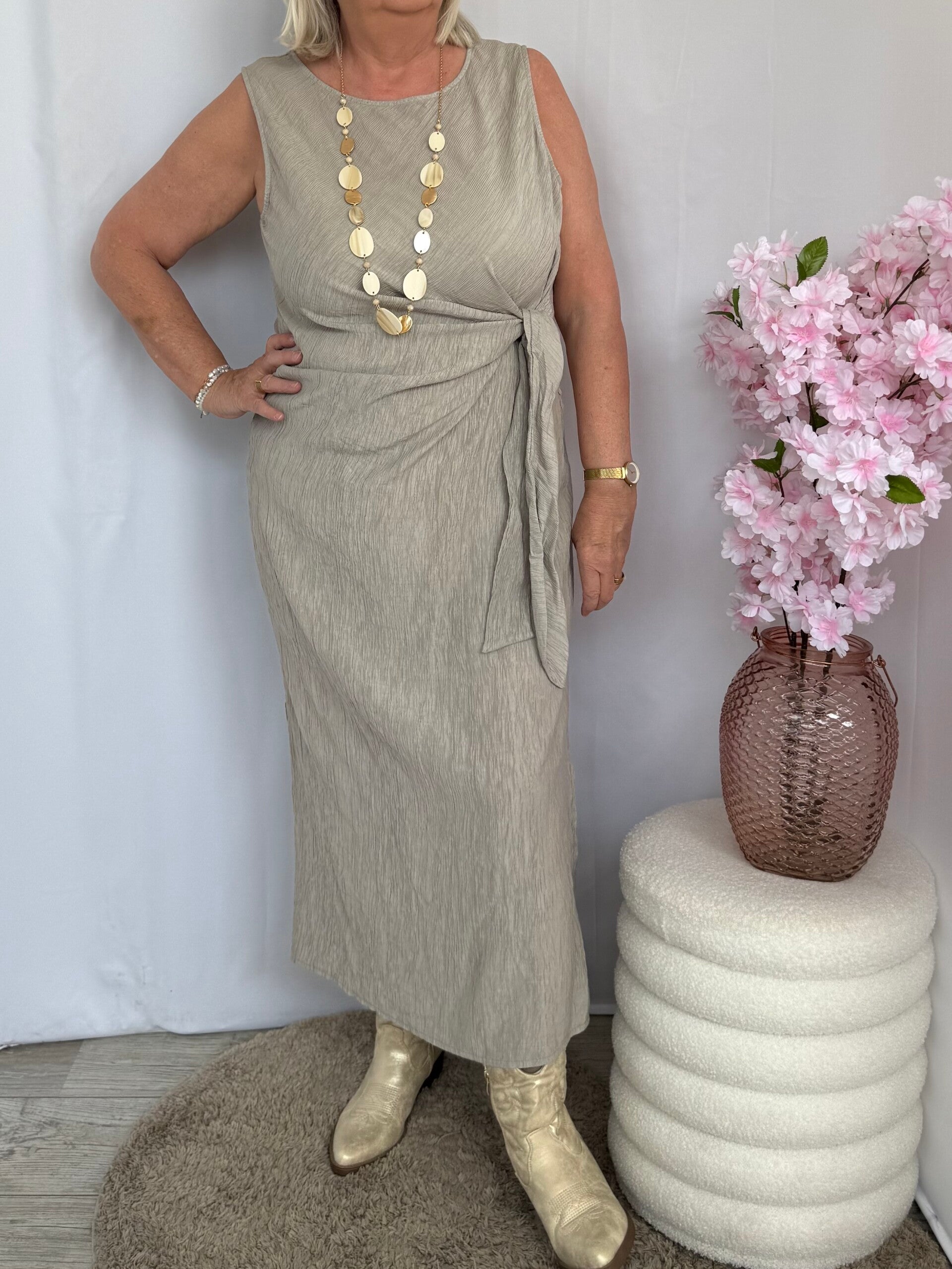 Jurk: Wrap Beige