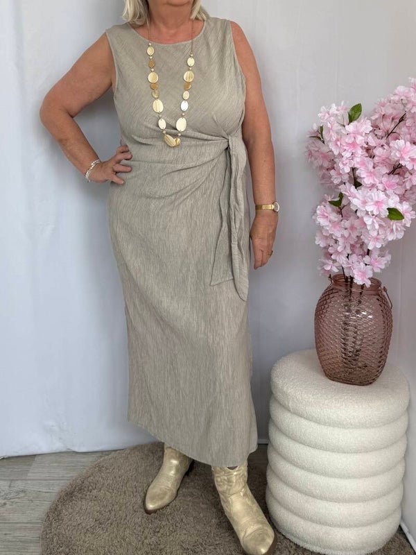 Jurk: Wrap Beige