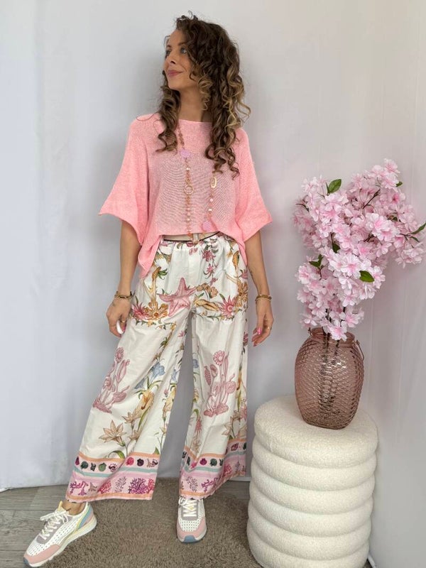 Broek: Ocean Bloom Print