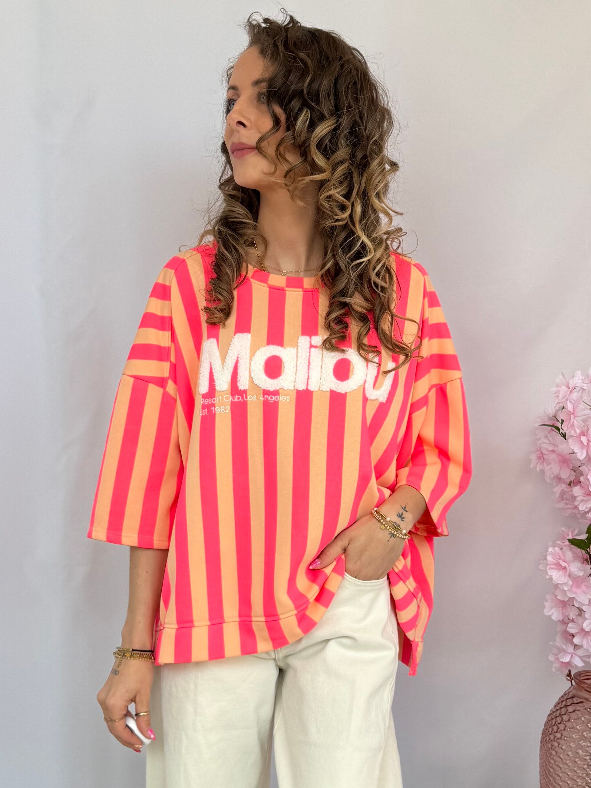 Sweater: Malibu Stripe Roze