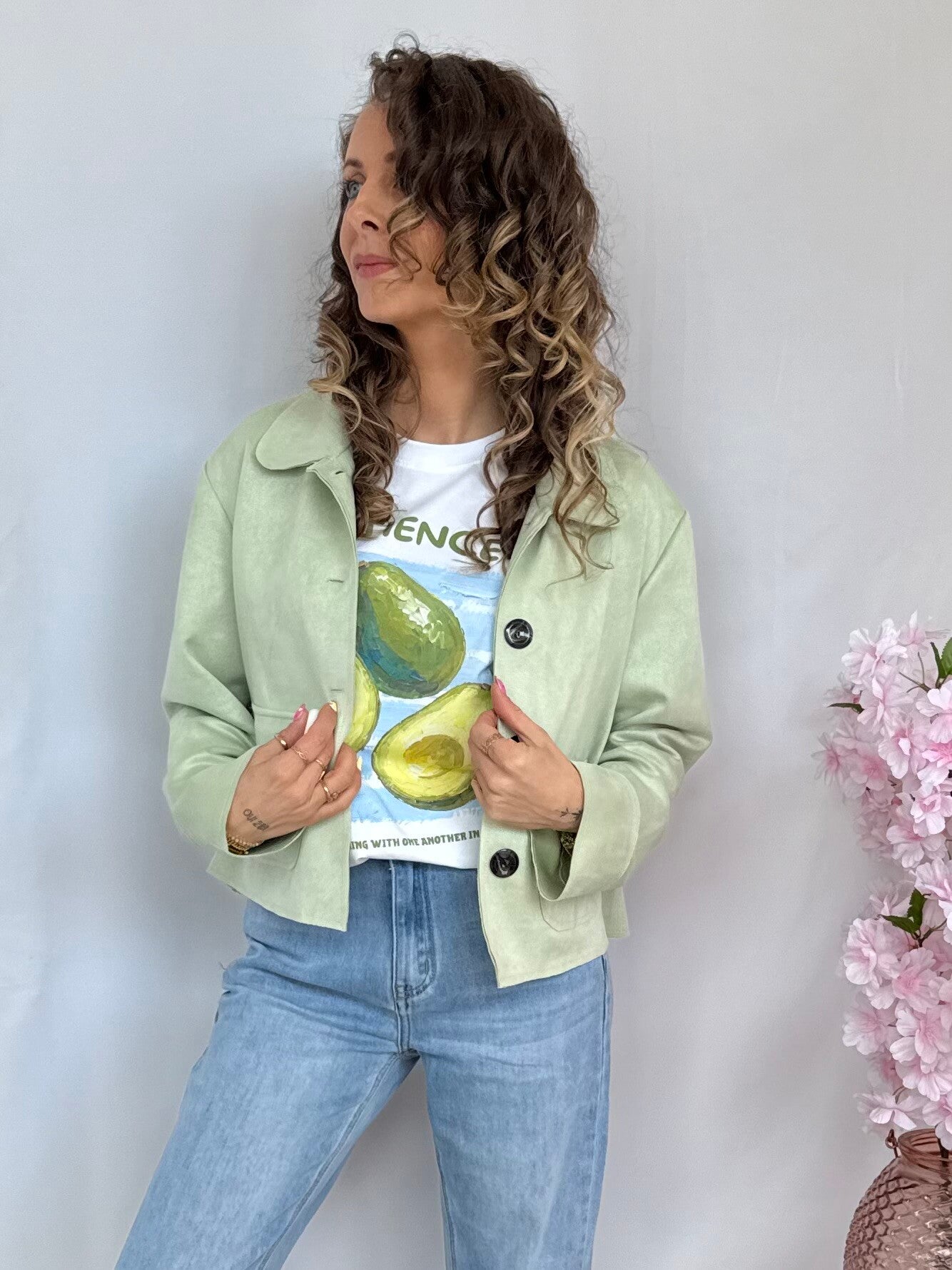 Jas: Suedelook Mint