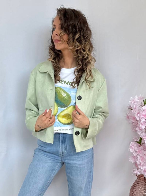 Jas: Suedelook Mint