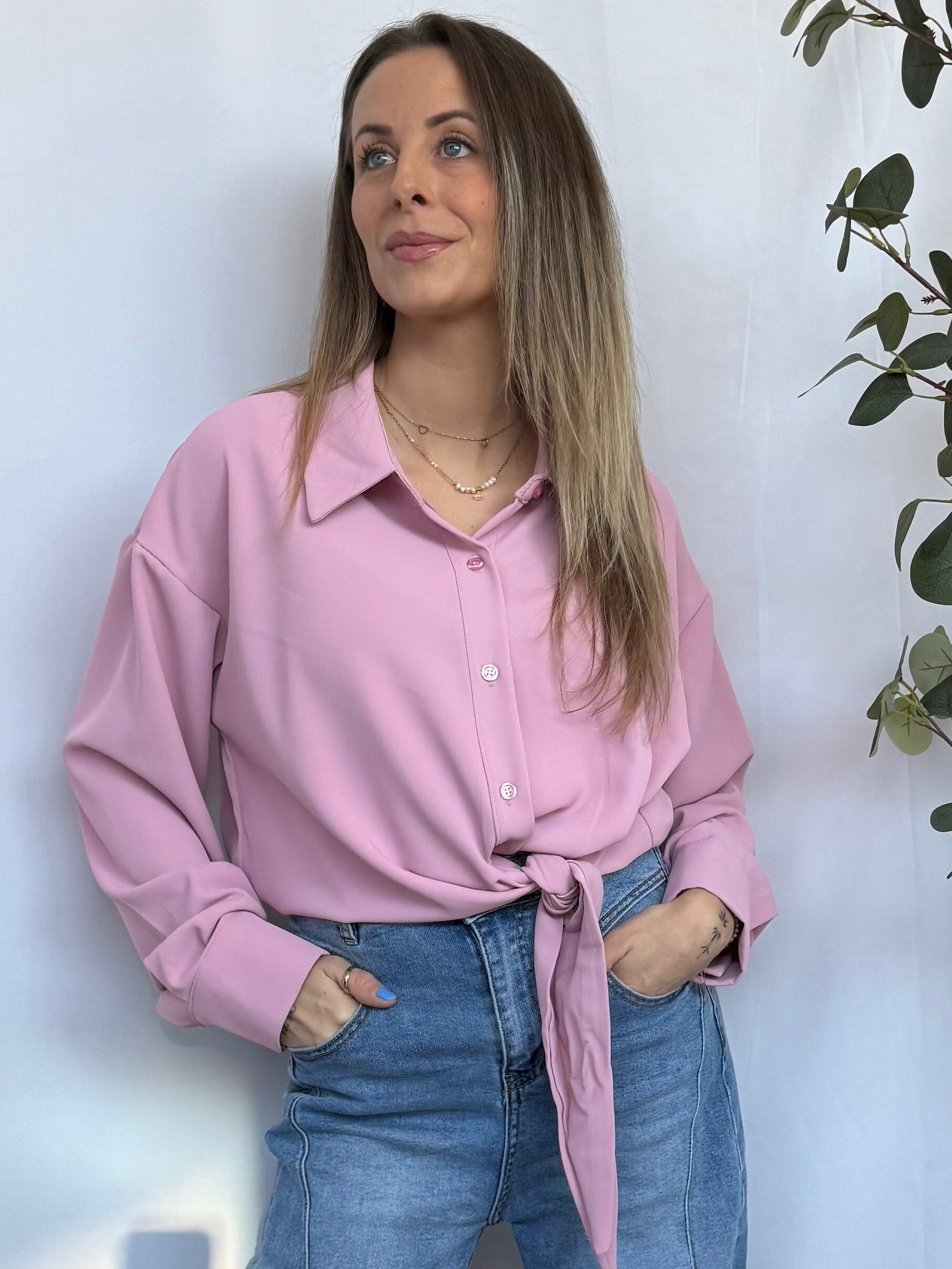Blouse: Strik Roze