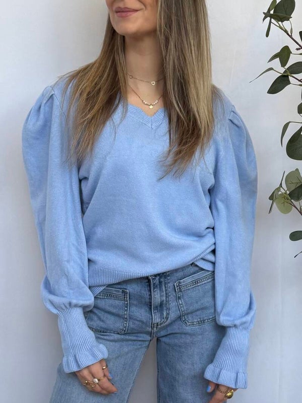 Trui: Pofmouw Licht Blauw