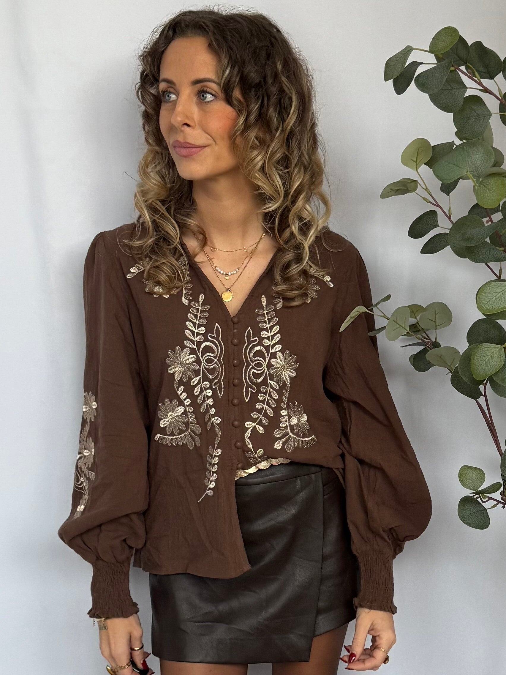 Blouse: Flower Bruin