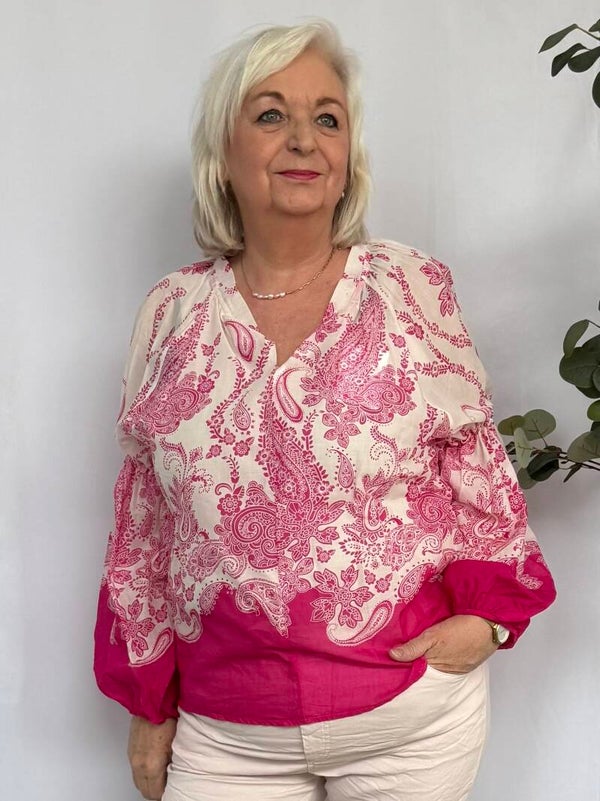 Blouse: Pofmouw Barok Fuchsia