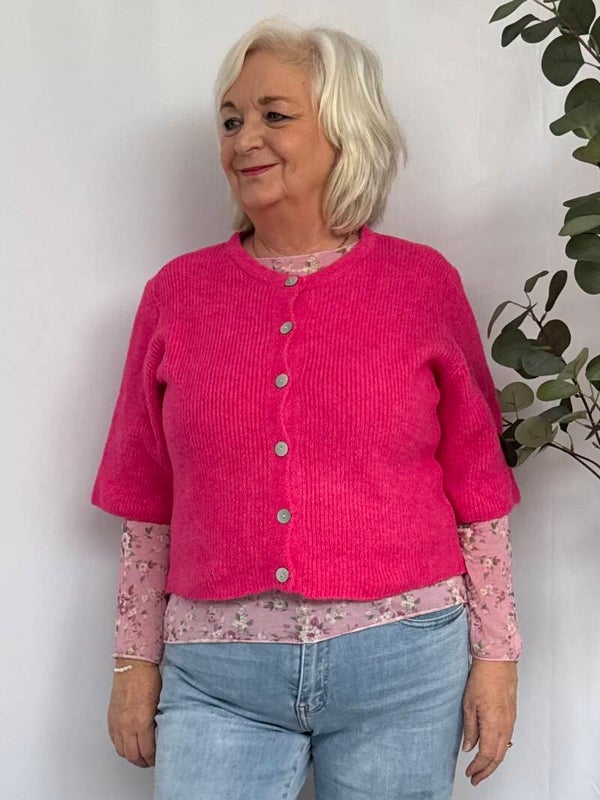 Vest: Korte mouw Fuchsia