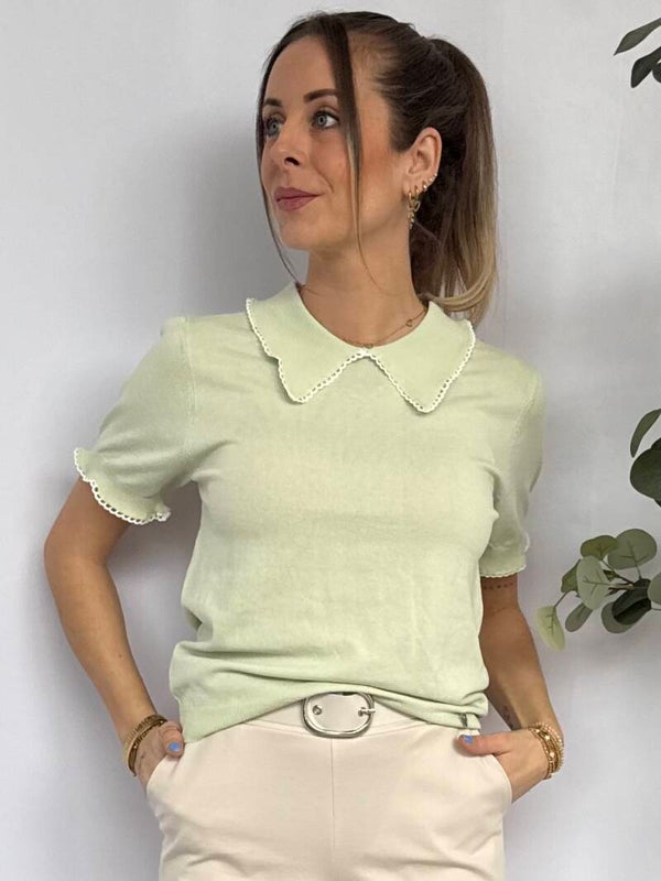 T-Shirt: Kraagje Mint