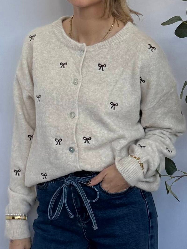 Vest Strikjes Bruin-Beige