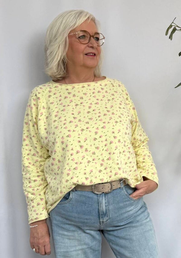 Sweater: Bloemen Geel