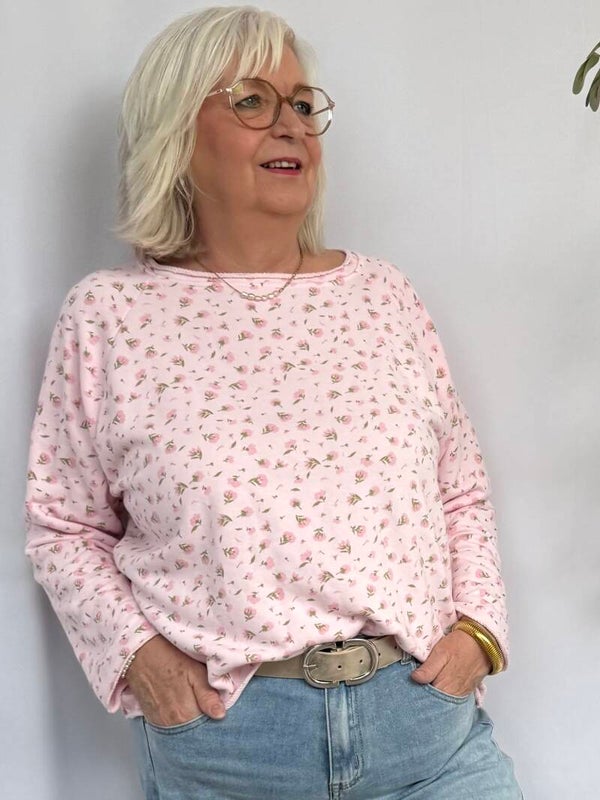 Sweater: Bloemen Roze